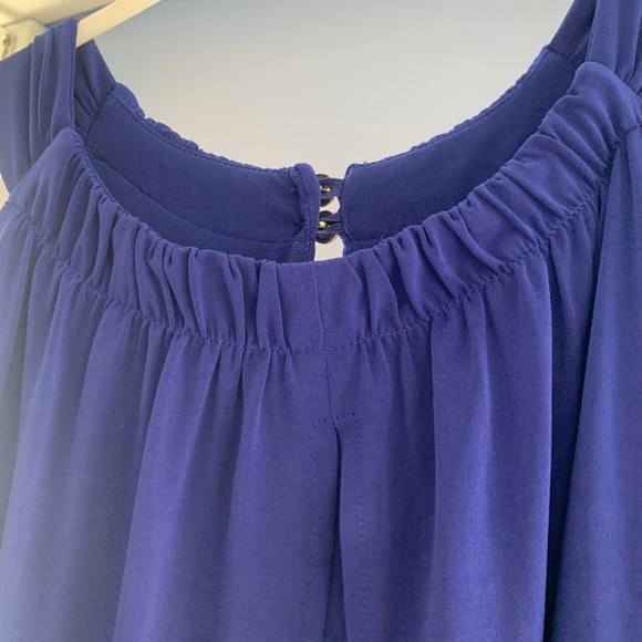 NWT Royal Blue Chicos Fringed-Hem Dress, Size 1 (comparable to small or 4) - Picture 9 of 15